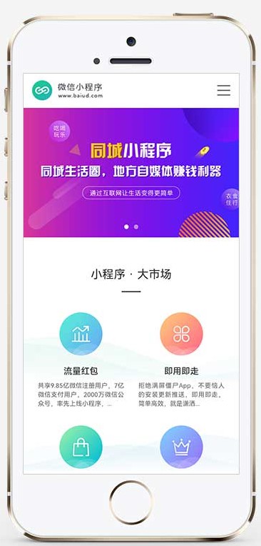 (PC+WAP)微信小程序开发代理展示销售pbootcms网站模板 软件开发公司网站源码下载1.jpg